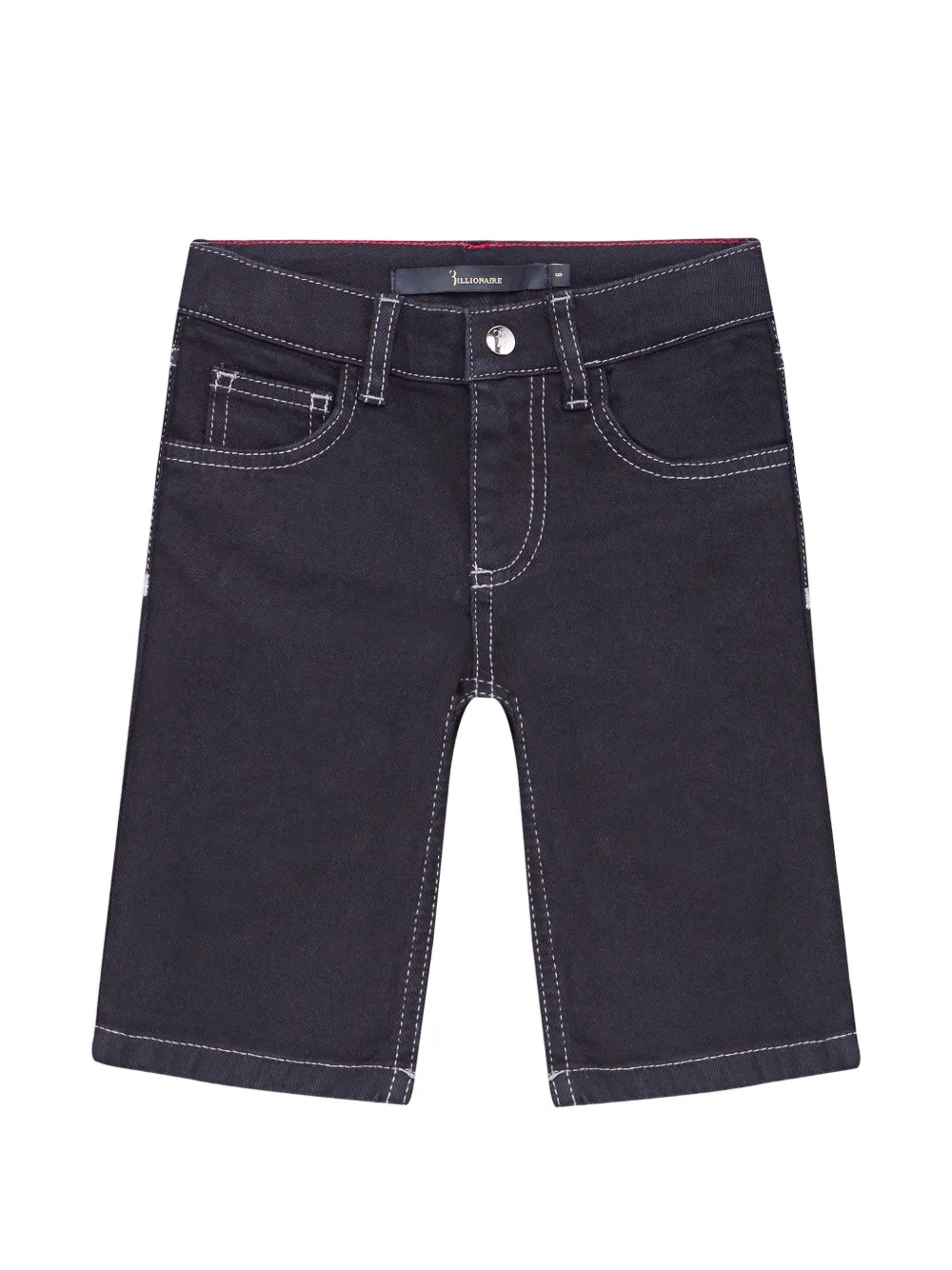Billionaire Kids crest denim shorts - Schwarz