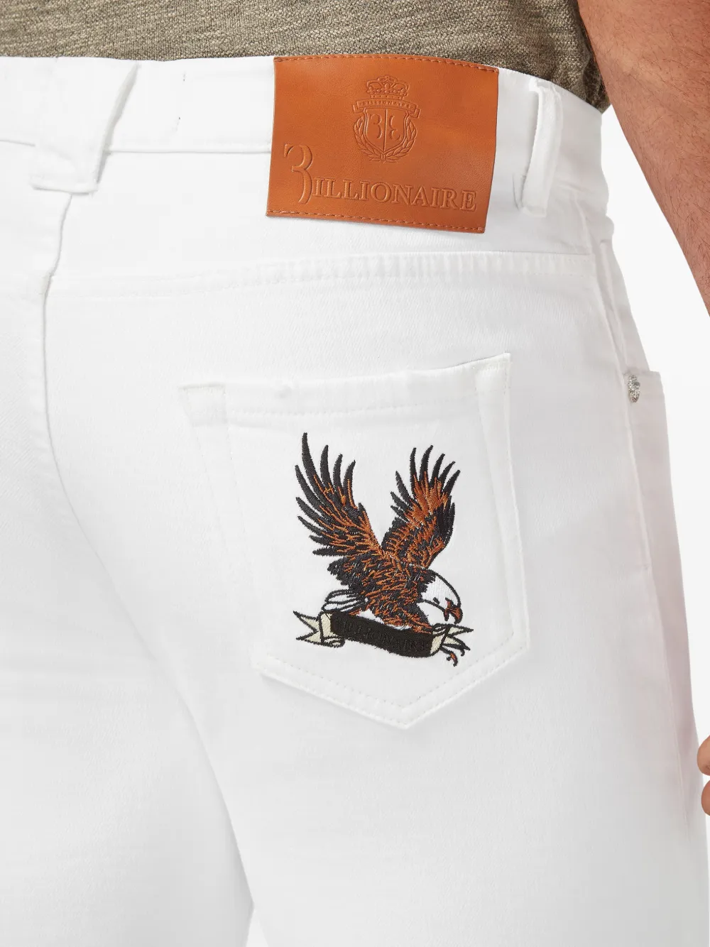 Billionaire Jeans met borduurwerk Wit