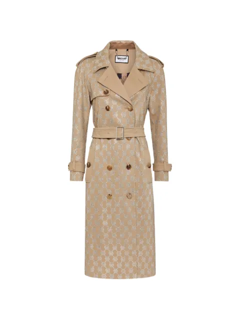 Philipp Plein monogram belted trench coat