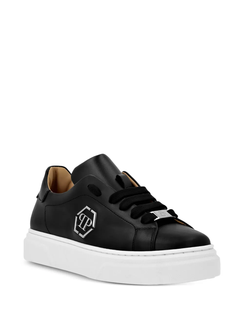 Philipp Plein Junior low-top leather sneakers - Nero
