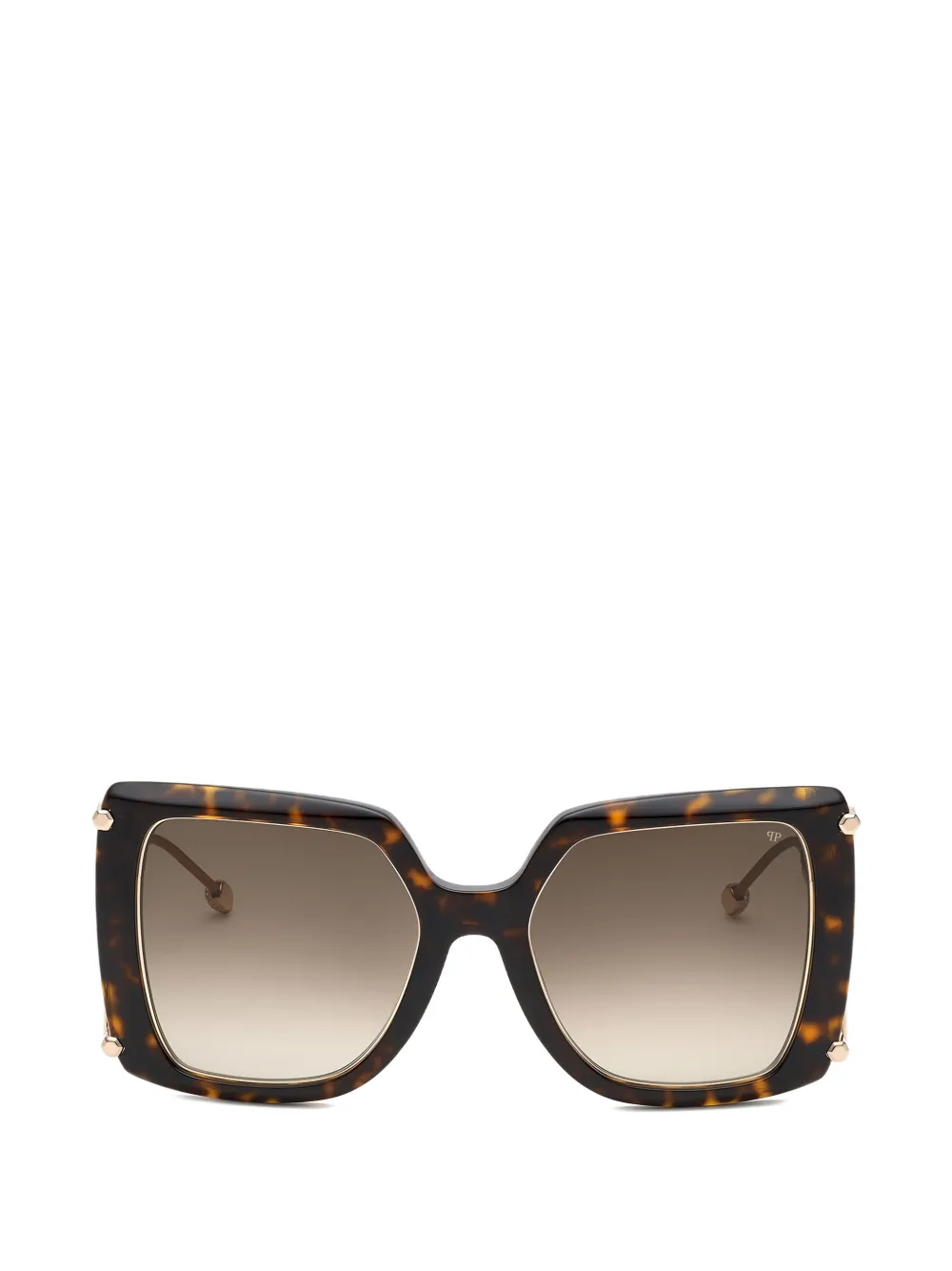 Philipp Plein Occhiali da sole Queen squadrati oversize - Marrone