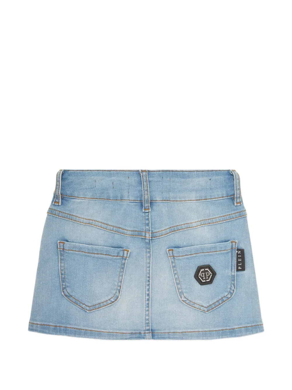 Philipp Plein Junior Spijkerrok met knopen Blauw