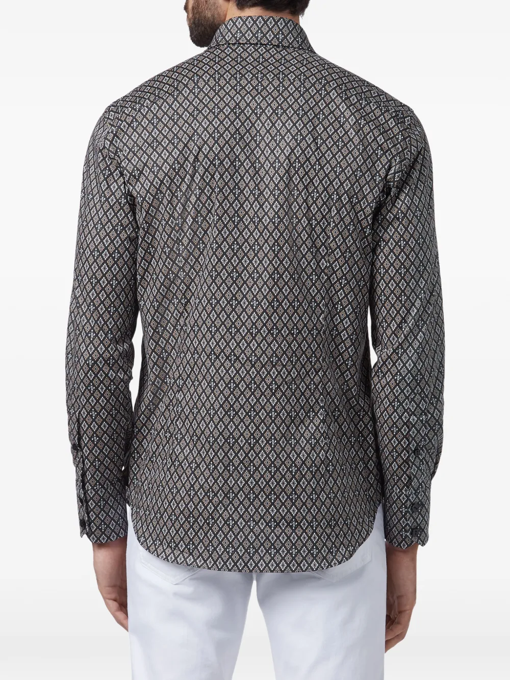 Billionaire Overhemd met geometrische print en lange mouwen Zwart