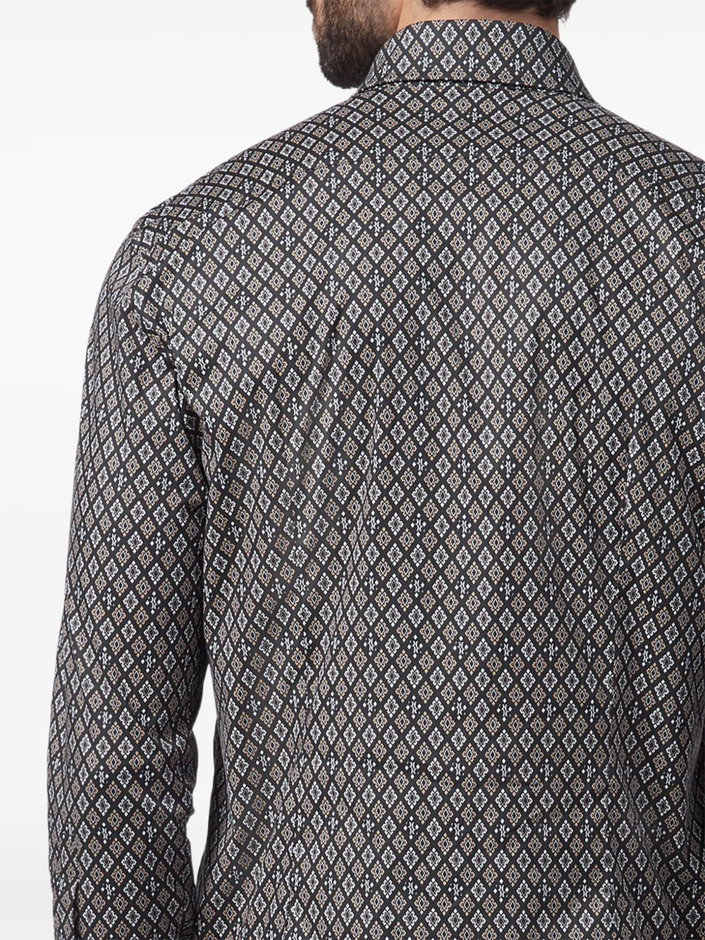 Billionaire Overhemd met geometrische print en lange mouwen Zwart