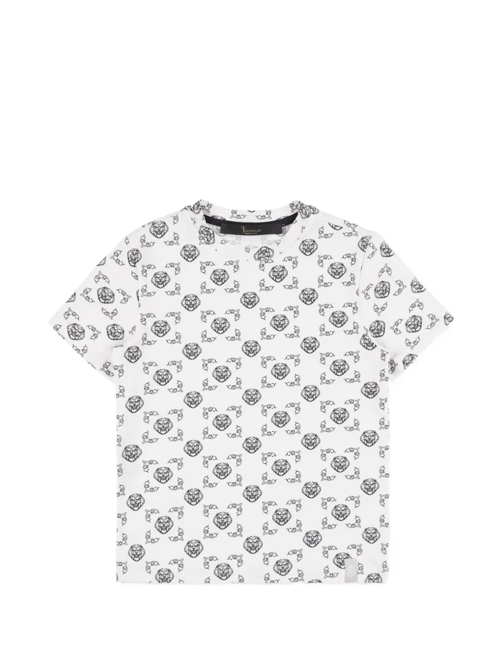 Billionaire Kids lion-print round-neck T-shirt - Bianco