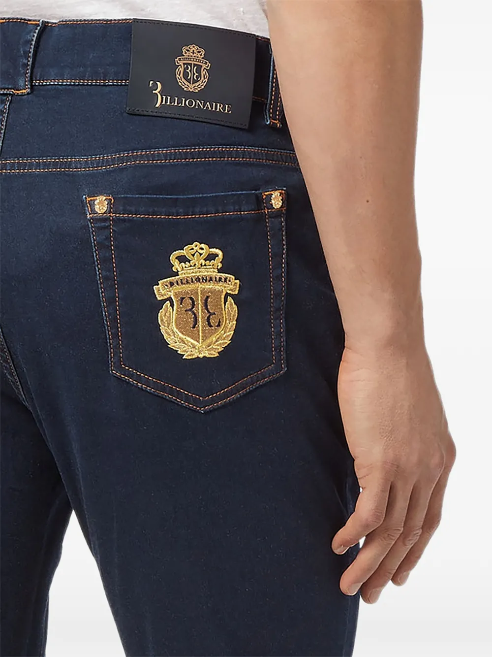 Billionaire Jeans met vijf zakken en borduurwerk Blauw