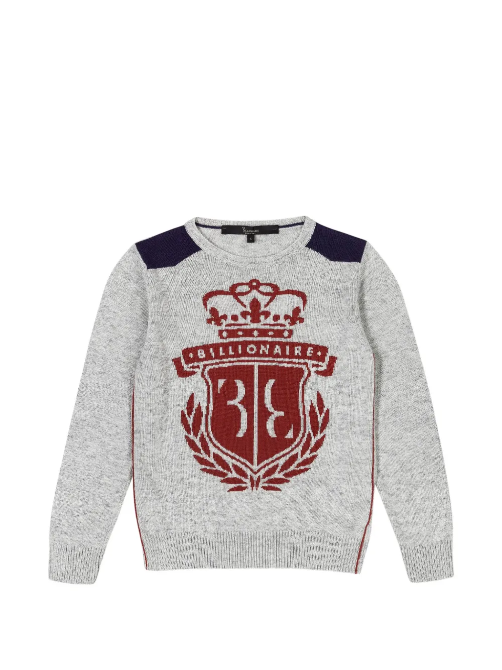 Billionaire Kids Noble One crest-detail sweater - Grigio