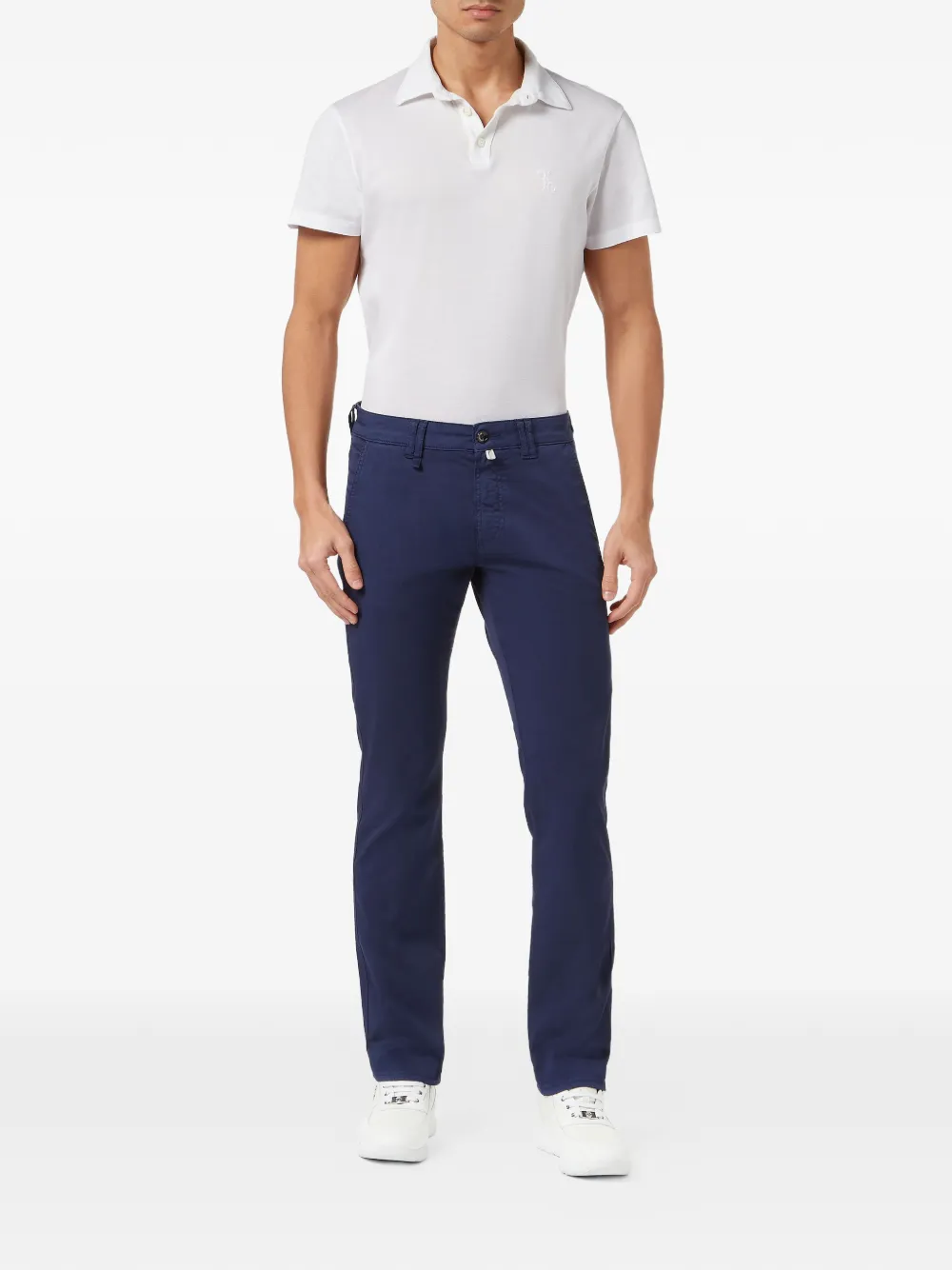 Billionaire Chino met logo Blauw