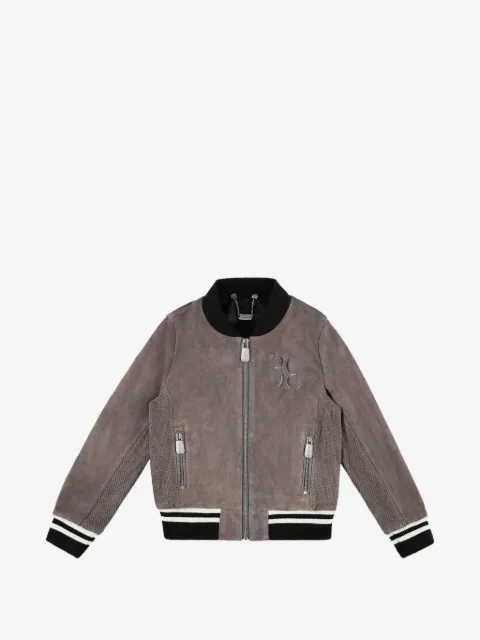 Billionaire Kids logo-embroidery bomber jacket