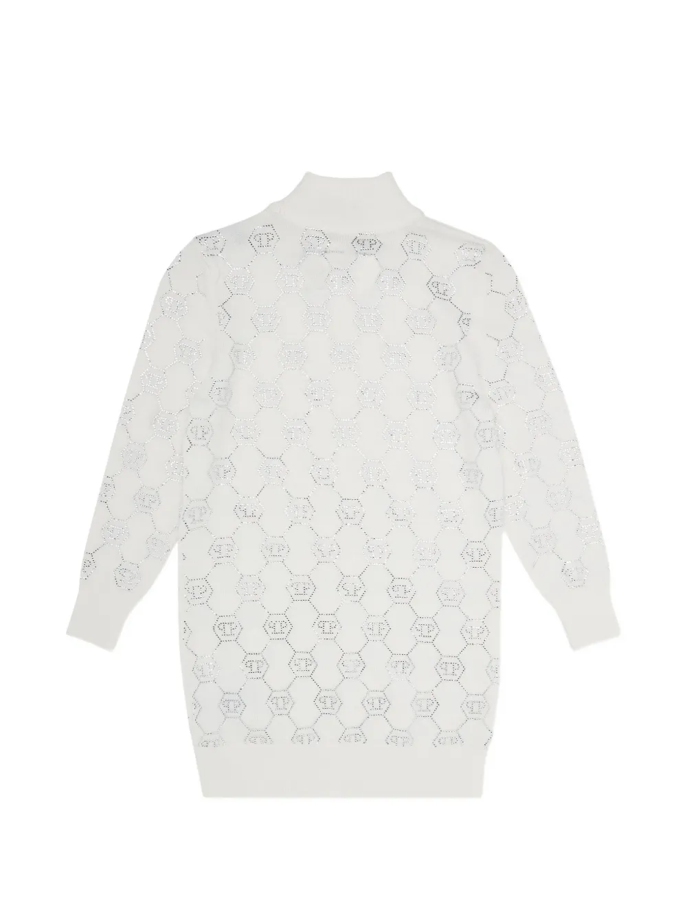 Philipp Plein Junior Gebreide jurk met monogram Wit