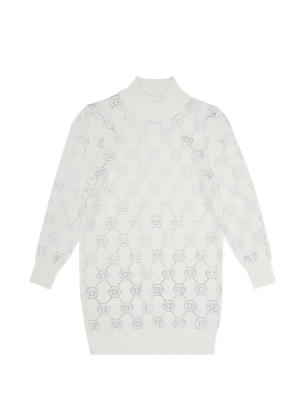 Philipp Plein Junior monogram knit dress - Weiß