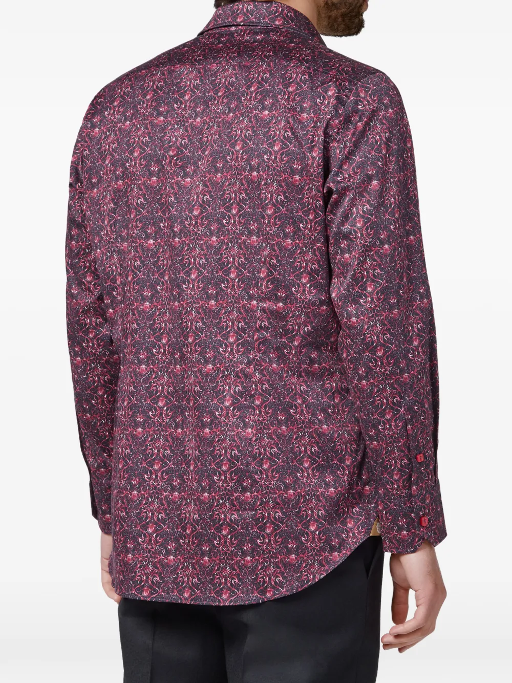 Billionaire Crest slim-fit overhemd met barokprint Zwart