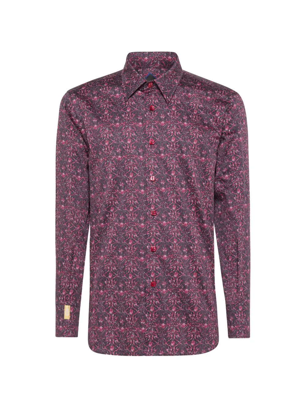 Billionaire Crest slim-fit baroque-print shirt - Nero
