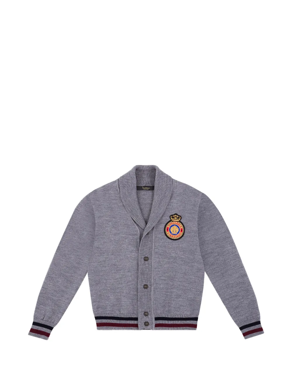 Billionaire Kids crest-appliqué cardigan - Grau