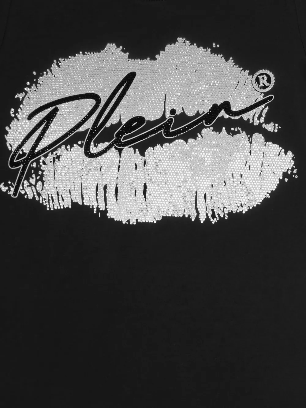 Philipp Plein Junior T-shirtjurk met kus-print Zwart