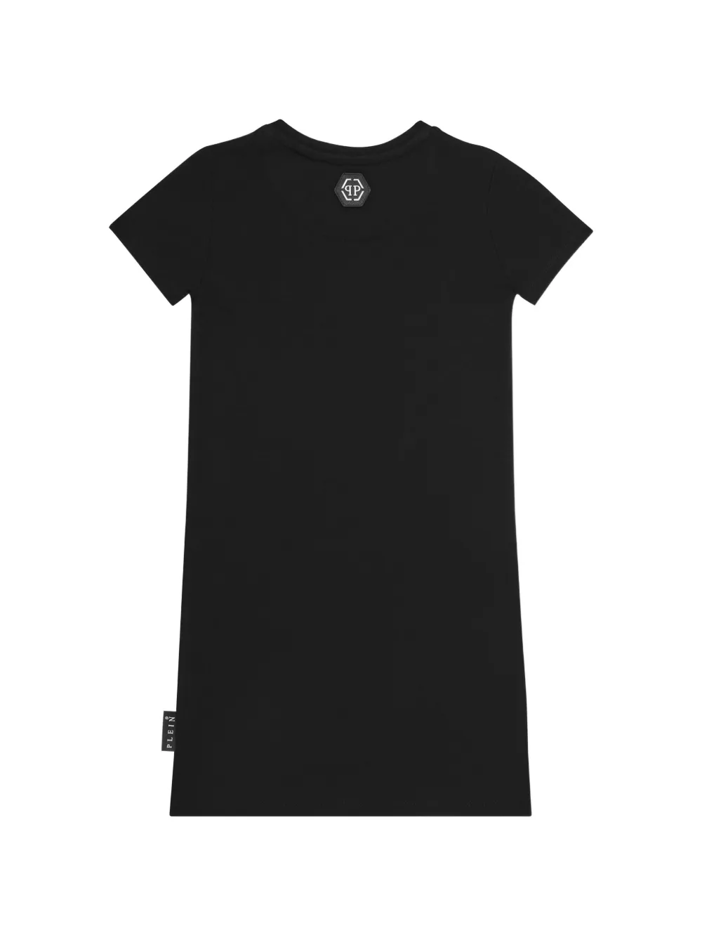 Philipp Plein Junior T-shirtjurk met kus-print Zwart