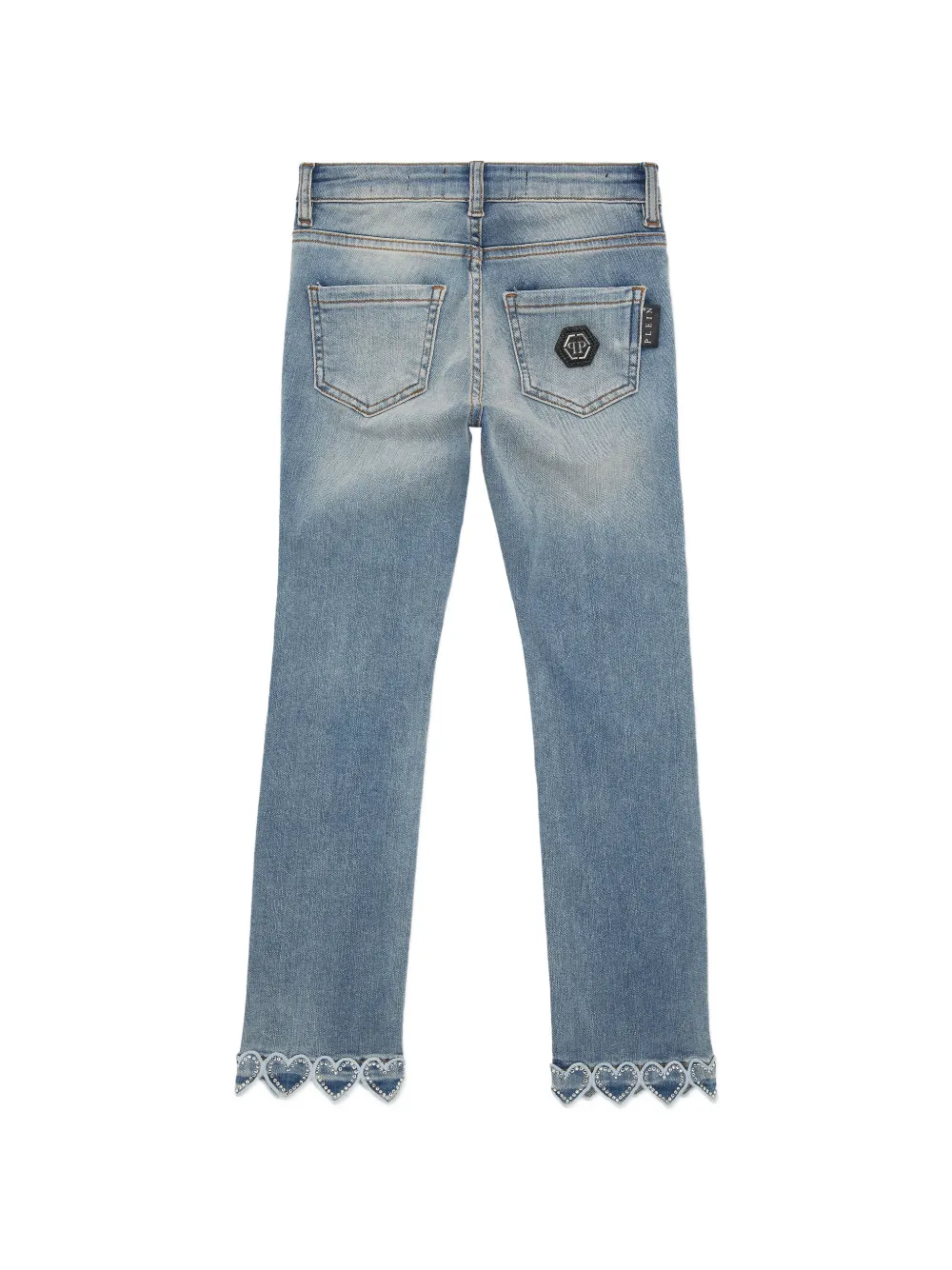 Philipp Plein Junior Jeans met hart-detail Blauw