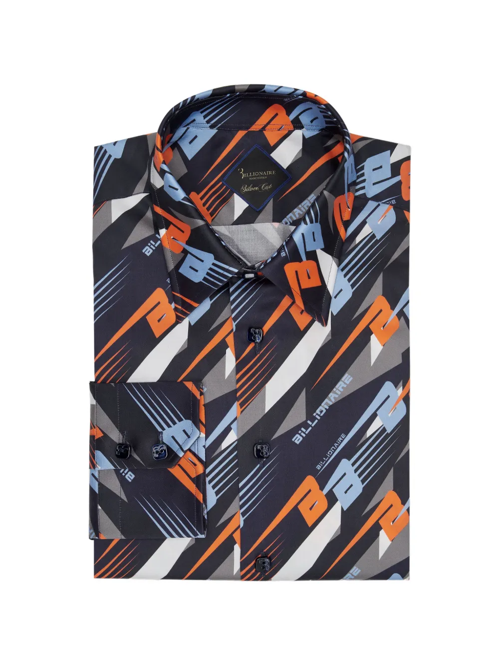Billionaire Milano Cars Racing overhemd met patroon Blauw