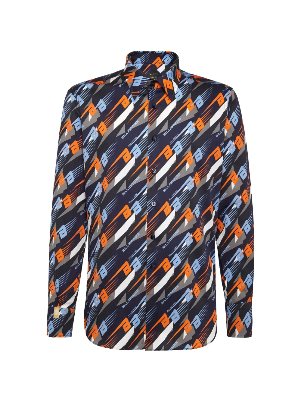 Billionaire Milano Cars Racing patterned shirt - Blu
