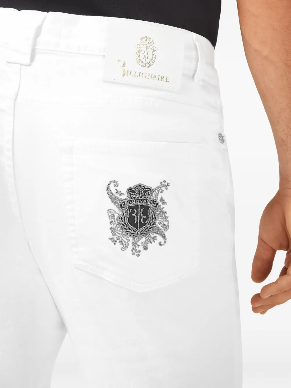 Billionaire Jeans met borduurwerk Wit