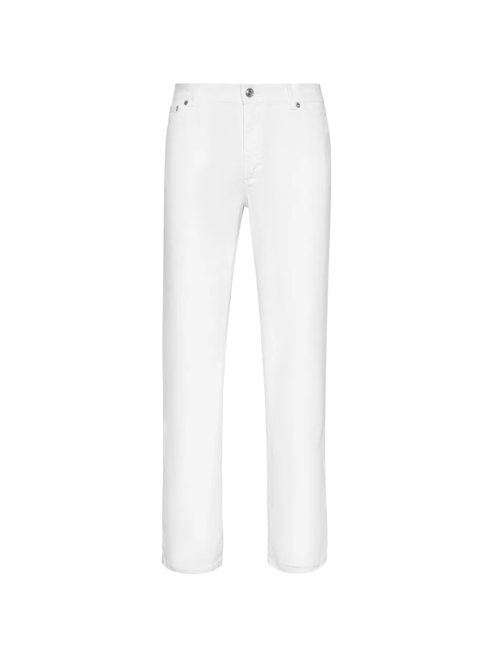 Billionaire crest-embroidery jeans - Bianco