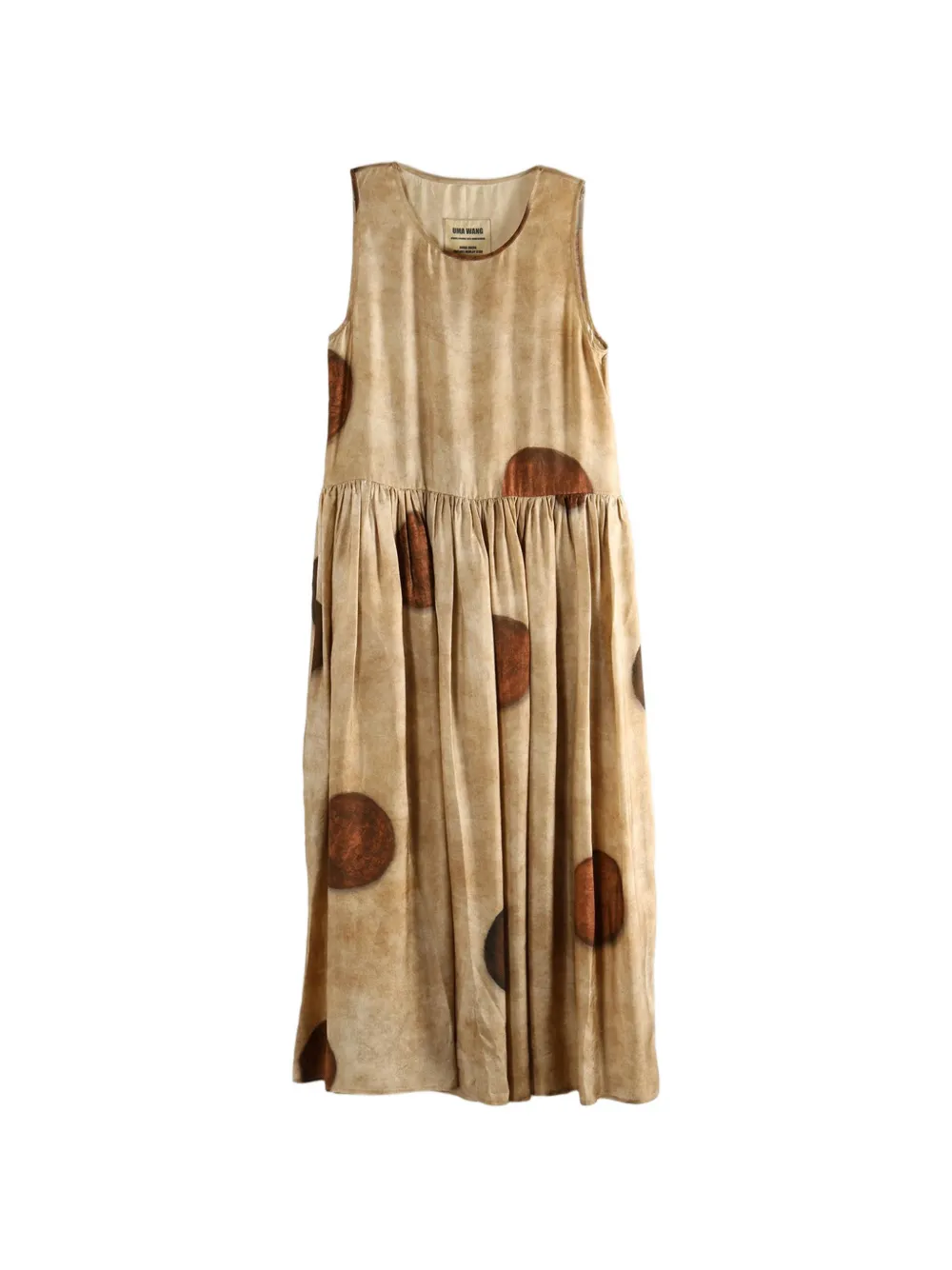 Uma Wang polka-dot pleated midi dress - Braun