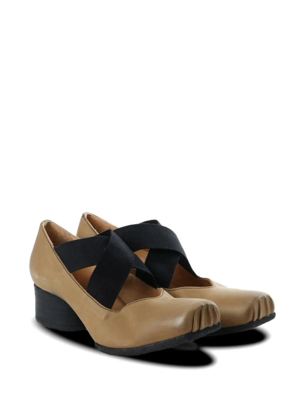 Uma Wang cross-strap square-toe pumps Bruin