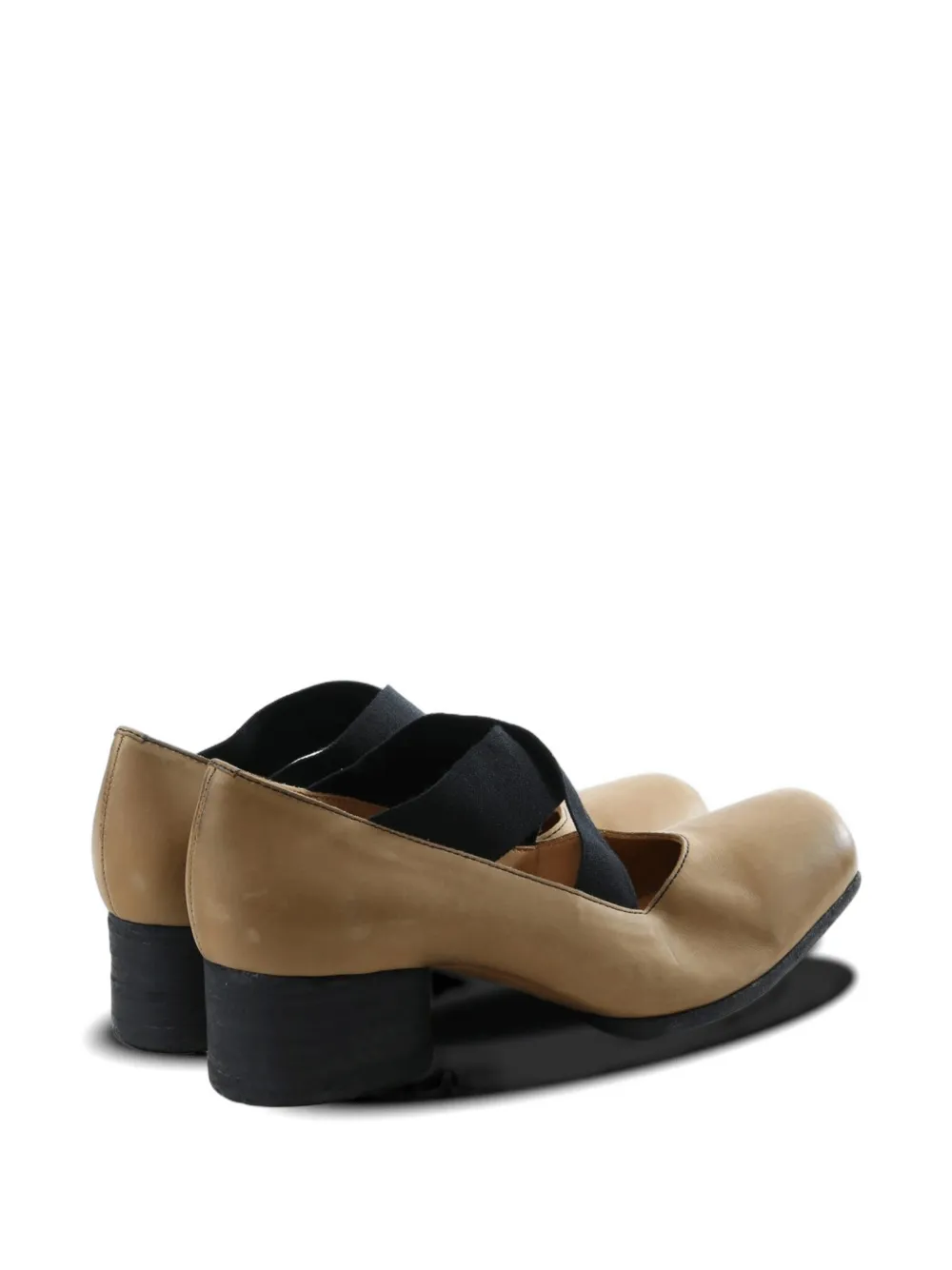 Uma Wang cross-strap square-toe pumps Bruin