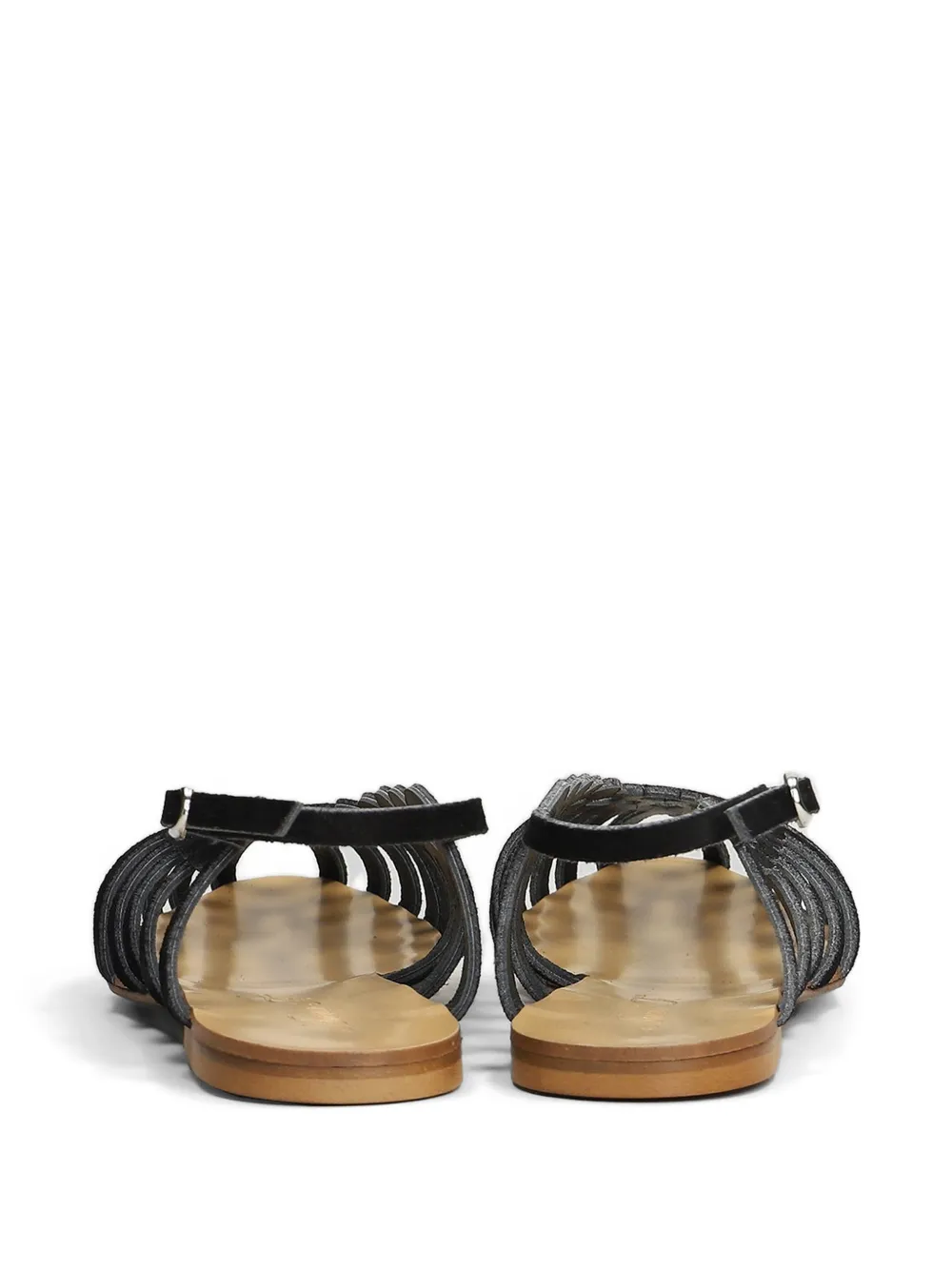 Anna F. cage-construction slingback sandals Zwart