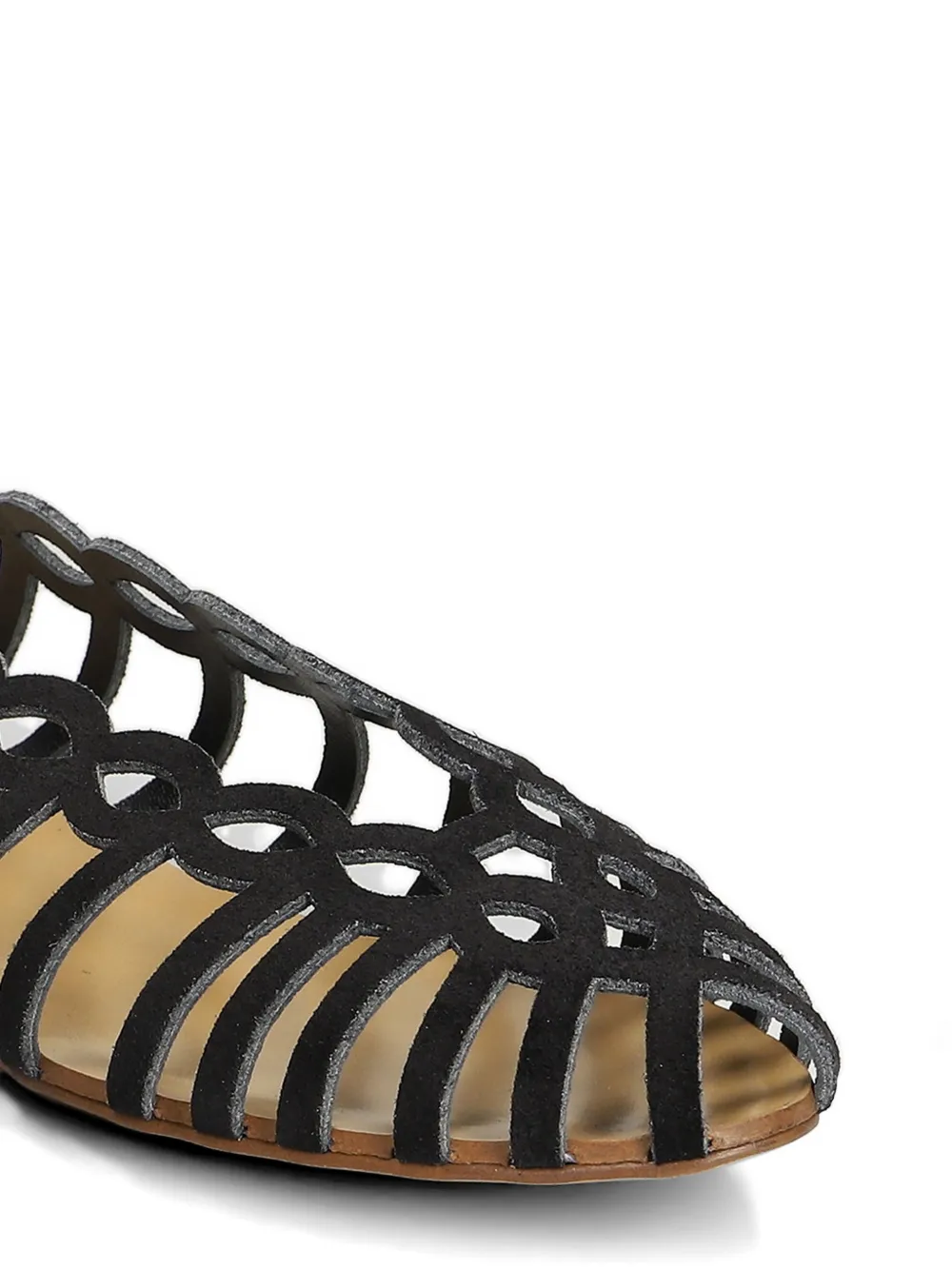 Anna F. cage-construction slingback sandals Zwart