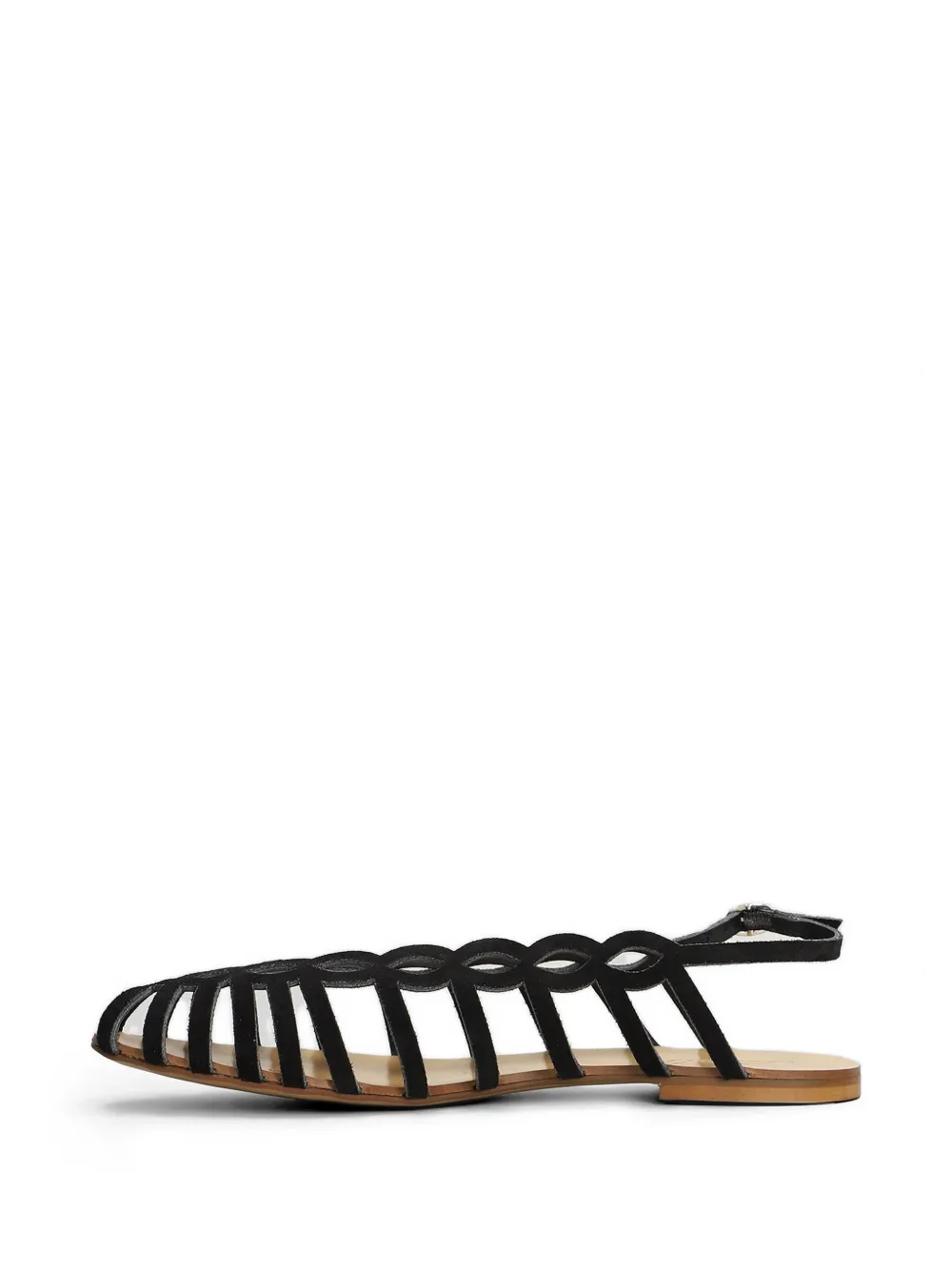 Anna F. cage-construction slingback sandals Zwart