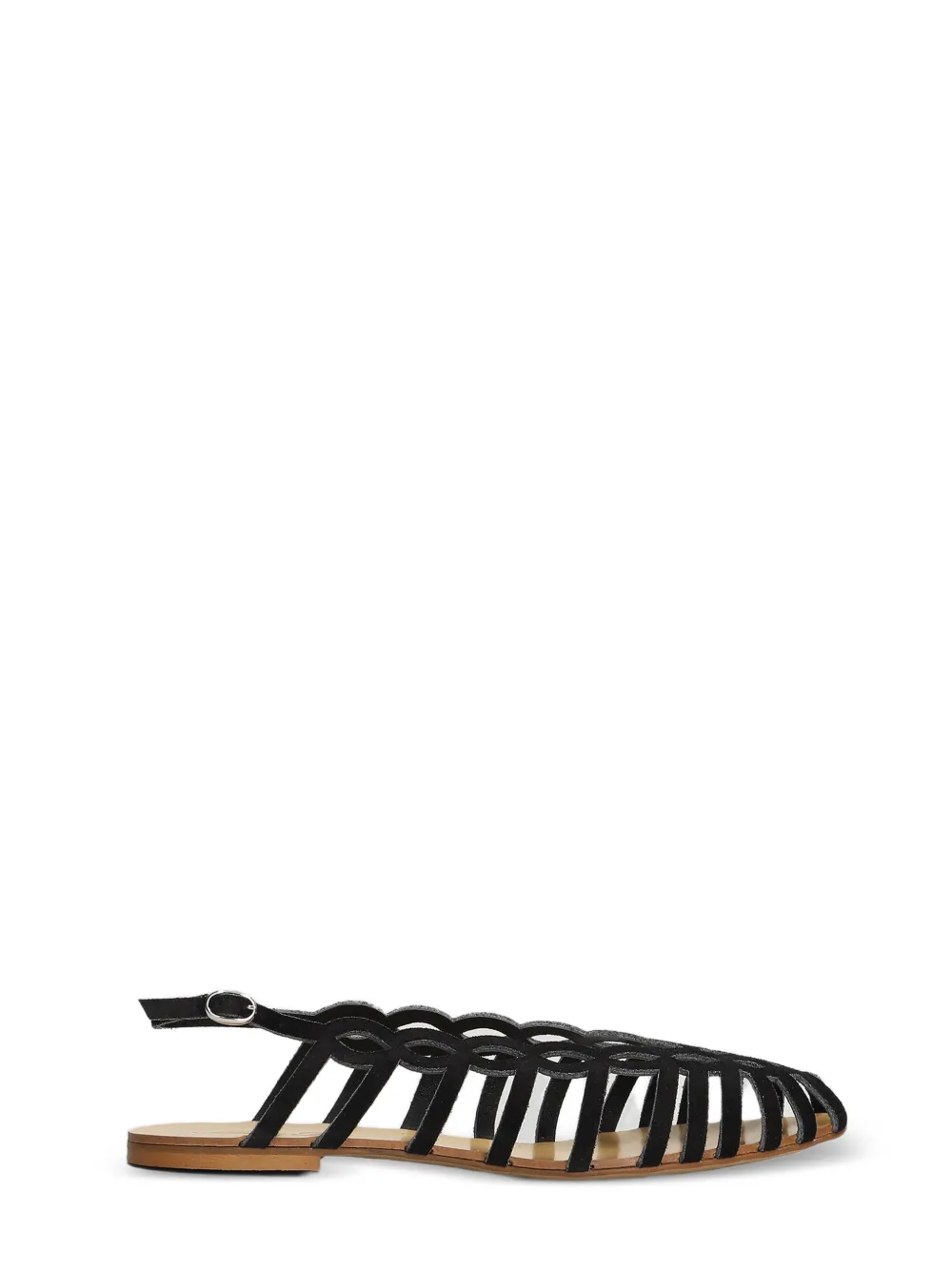 Anna F. cage-construction slingback sandals Zwart
