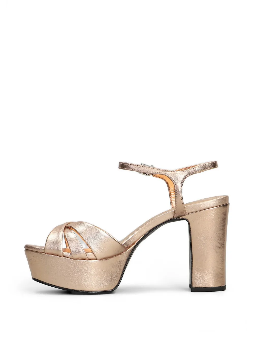 Schutz metallic crossover sandals Roze