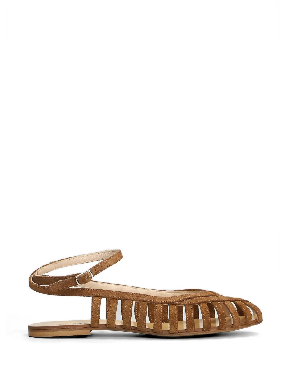 Anna F. cage-strap suede sandals Bruin
