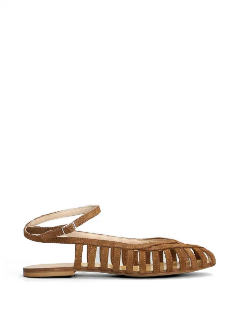 Anna F. cage-strap suede sandals