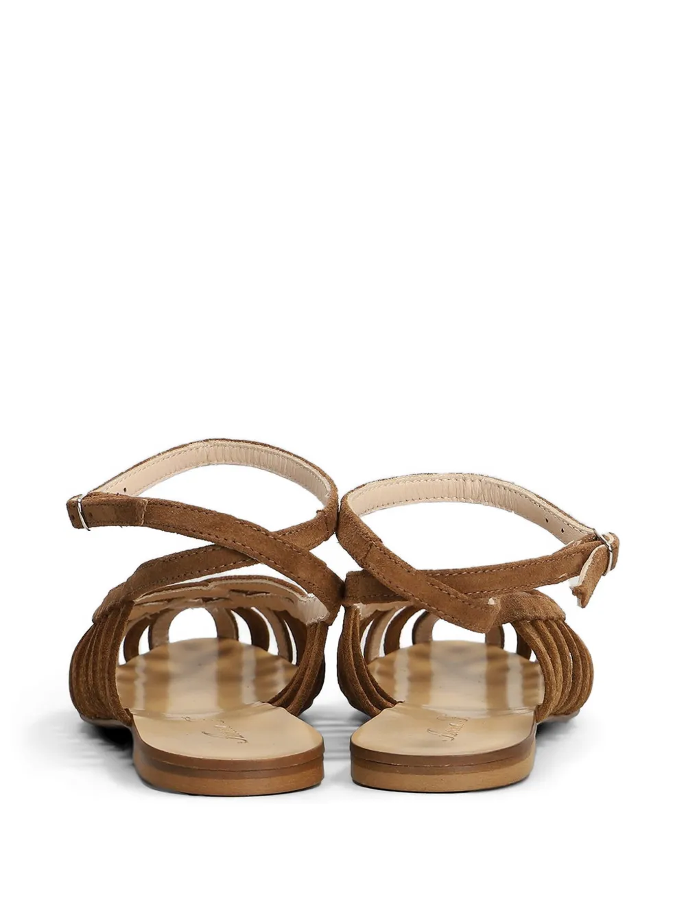 Anna F. cage-strap suede sandals Bruin