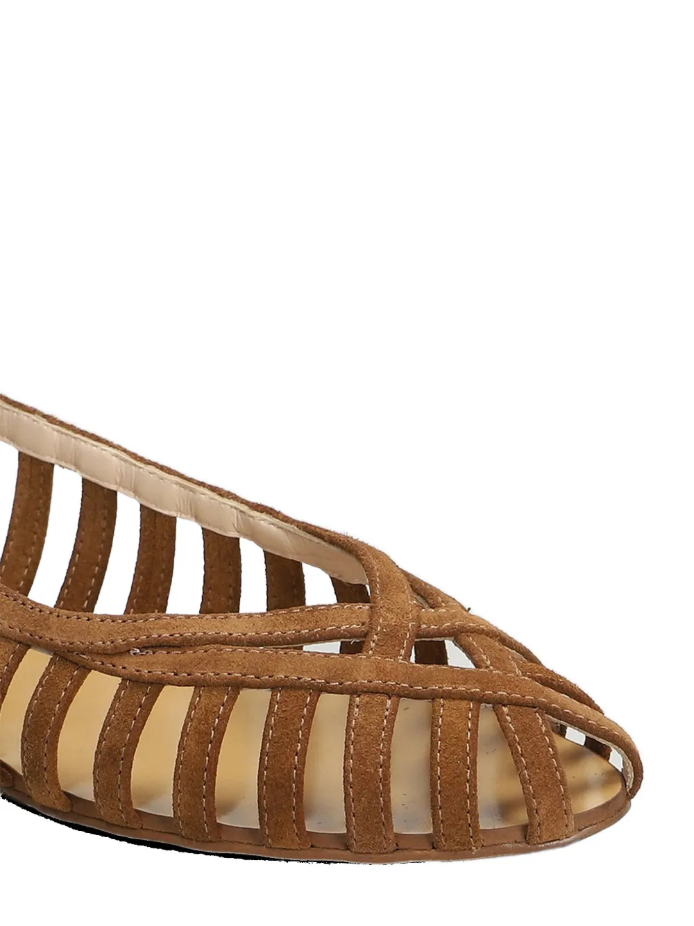 Anna F. cage-strap suede sandals Bruin