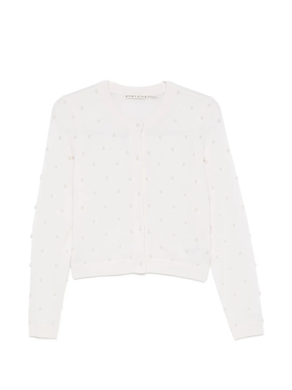 alice + olivia faux-pearl embellished cardigan - Bianco