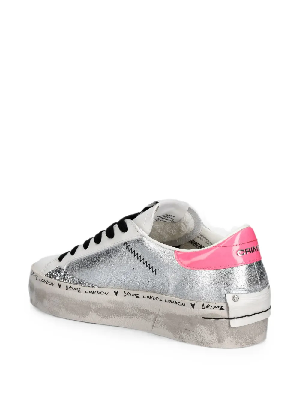 Crime London glitter-detail platform sneakers Wit