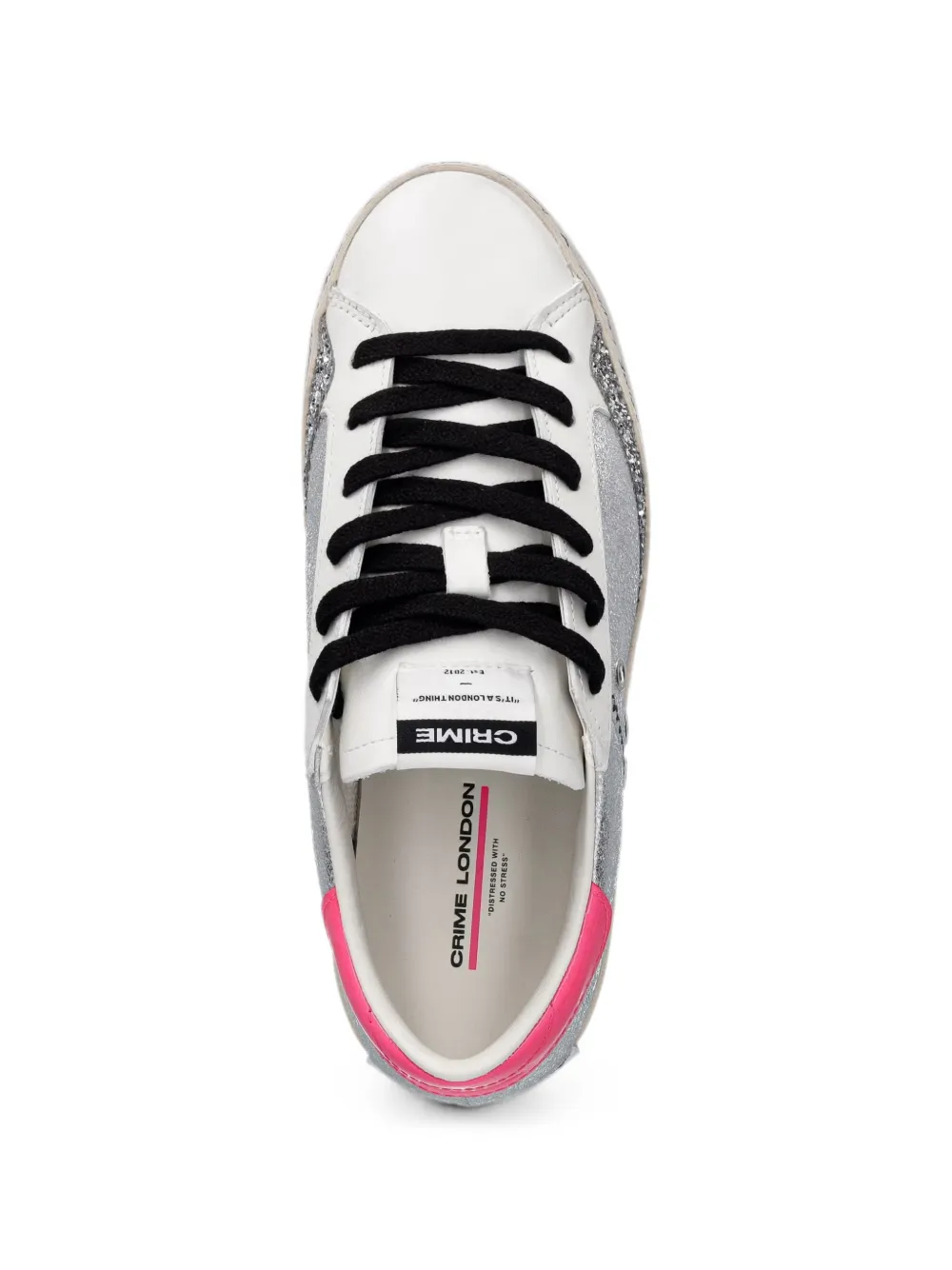 Crime London glitter-detail platform sneakers Wit