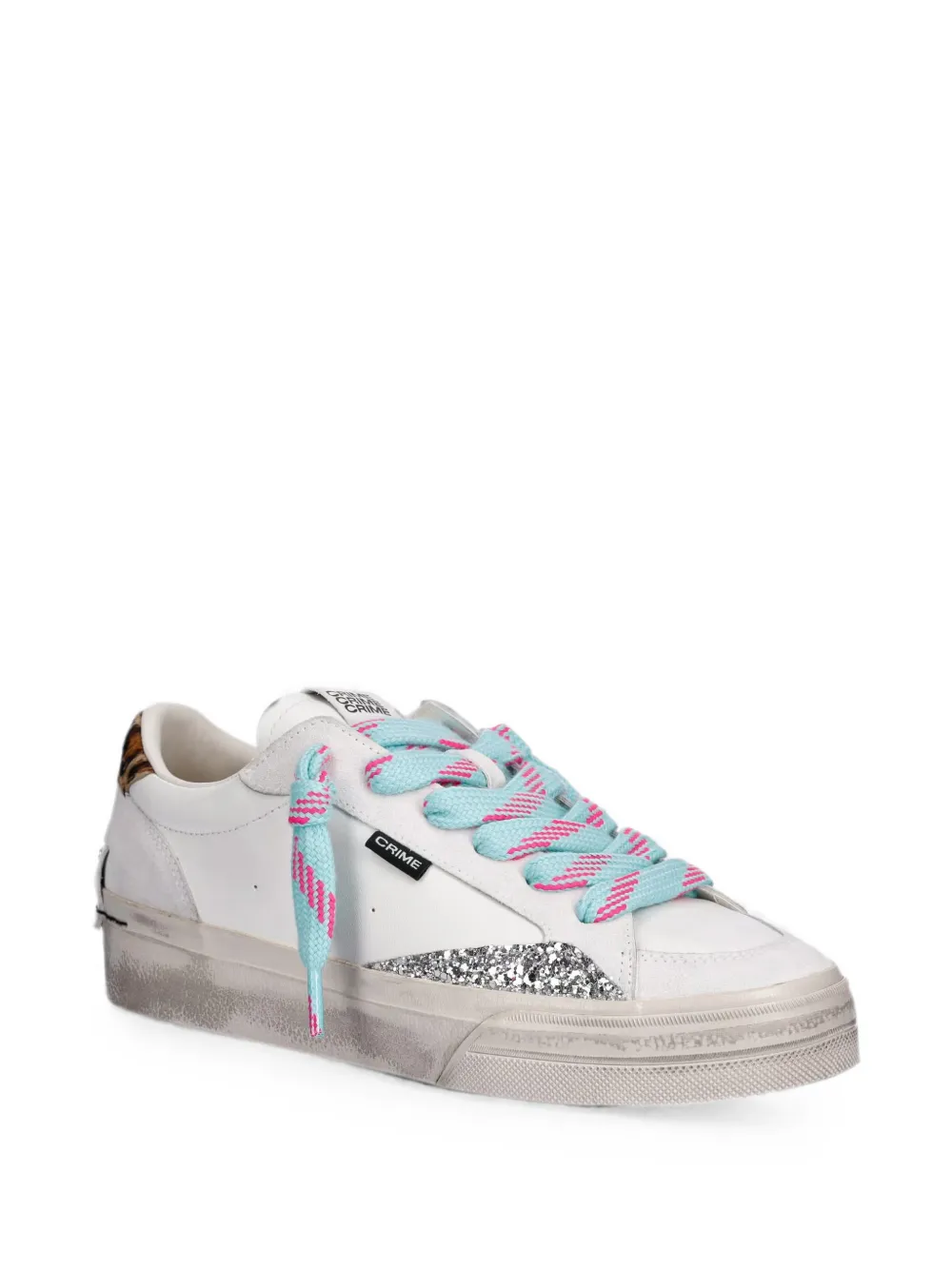 Crime London Soho glitter-details sneakers Wit