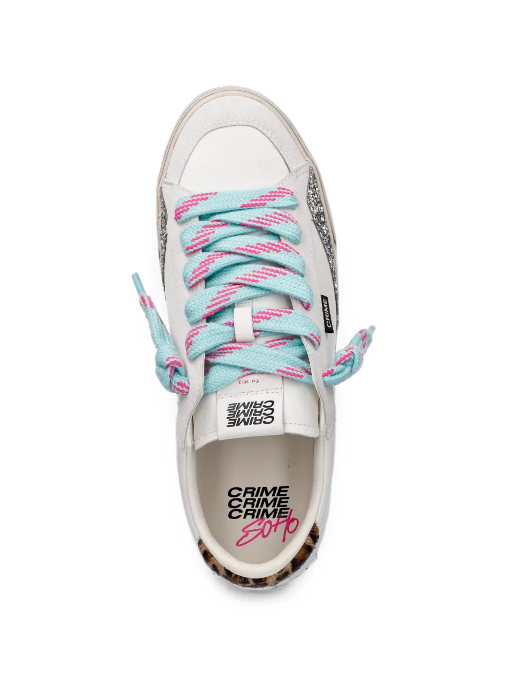 Crime London Soho glitter-details sneakers Wit