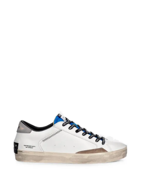 Crime London distressed-effect leather sneakers