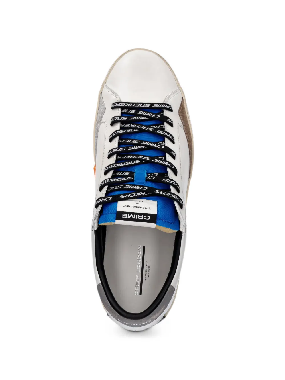 Crime London distressed-effect leather sneakers Wit