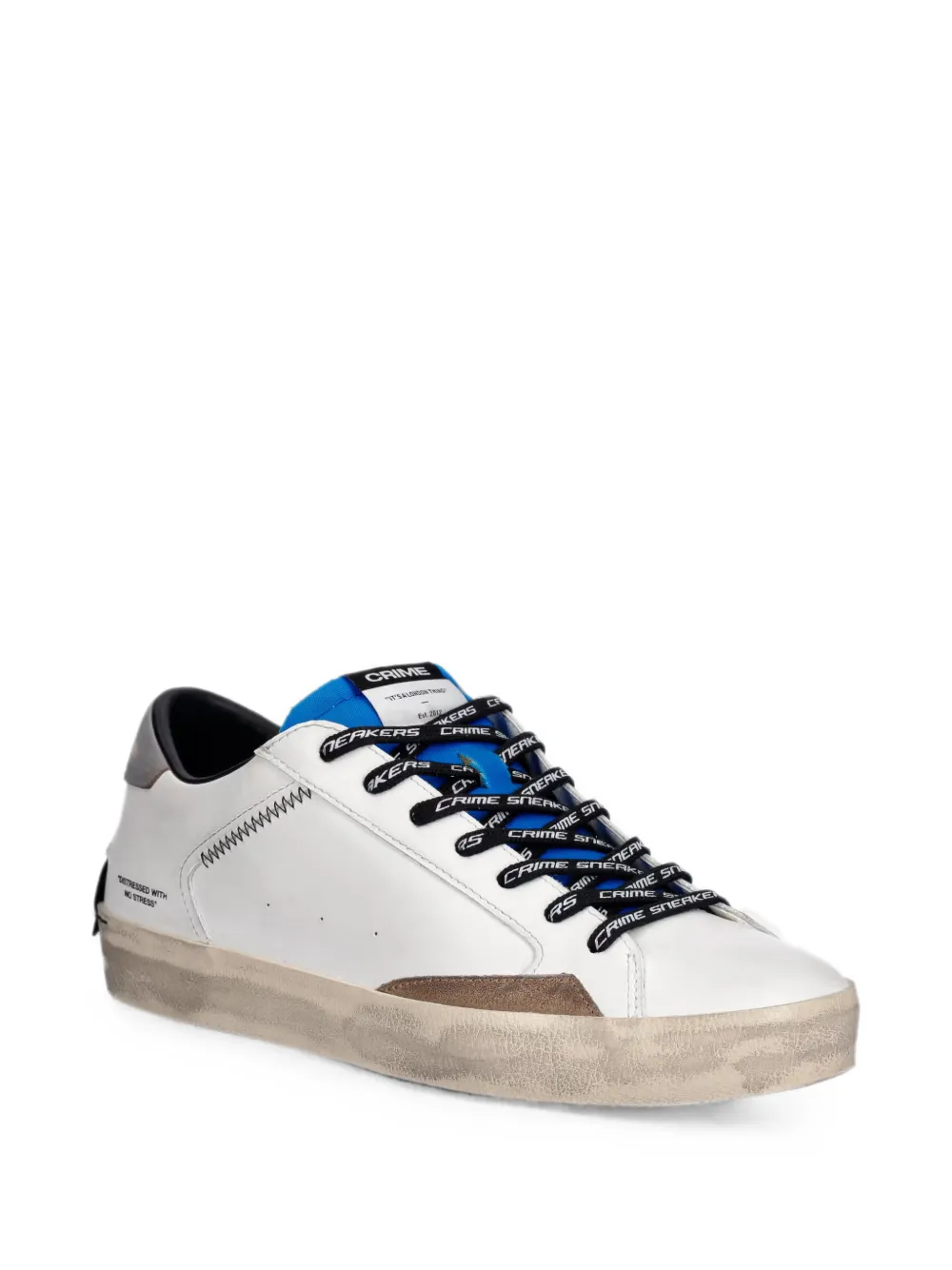 Crime London distressed-effect leather sneakers Wit