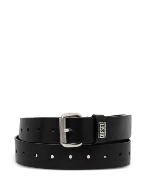 Diesel logo-plaque leather belt