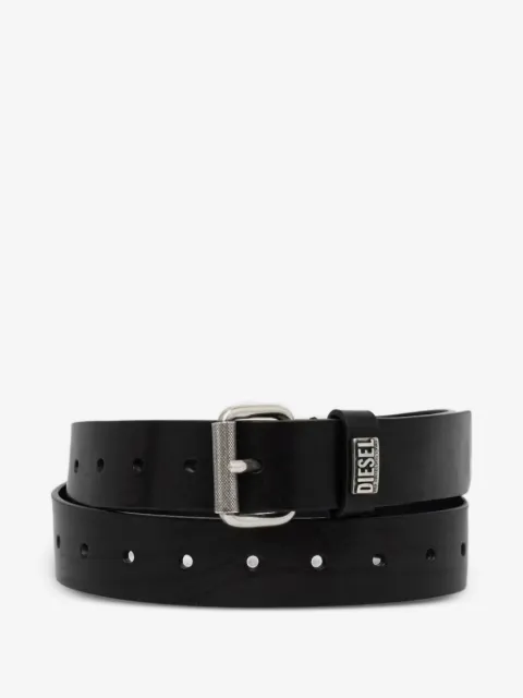 Diesel logo-plaque leather belt