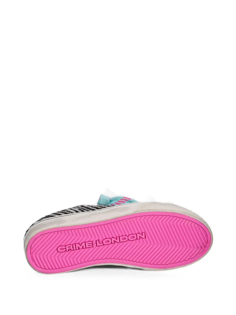 Crime London Soho zebra-print glitter sneakers Wit