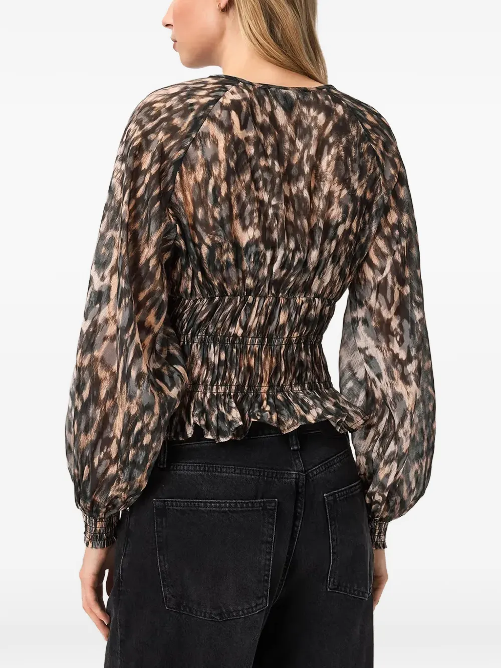 AllSaints Cern blouse met luipaardprint Bruin