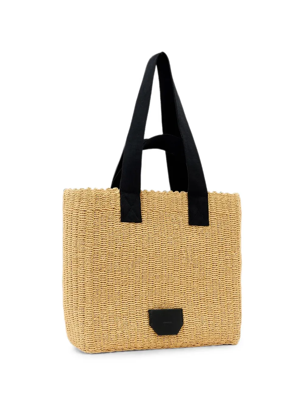 AllSaints Izzy geweven shopper met logo-patch Beige